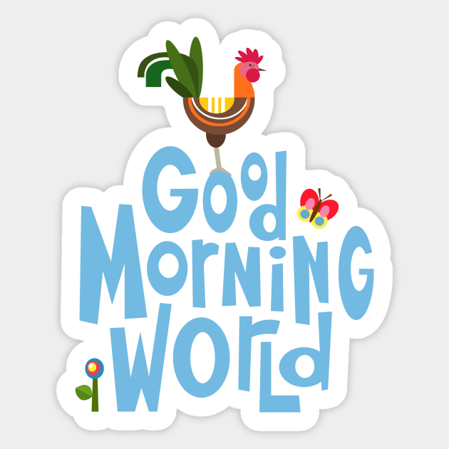 Good Morning World Sticker by AdrianaStore